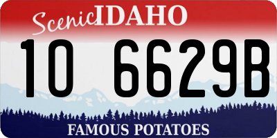 ID license plate 1O6629B