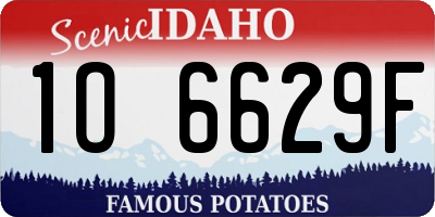 ID license plate 1O6629F