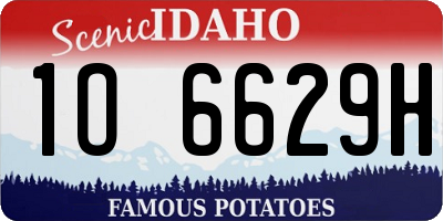 ID license plate 1O6629H