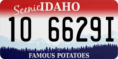 ID license plate 1O6629I