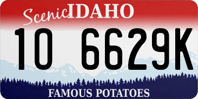 ID license plate 1O6629K
