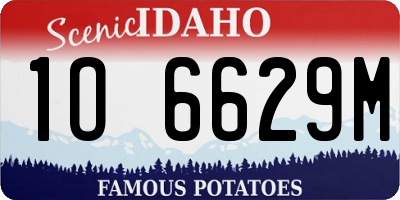 ID license plate 1O6629M