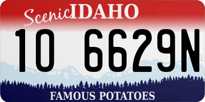 ID license plate 1O6629N