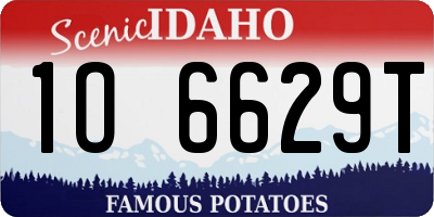 ID license plate 1O6629T