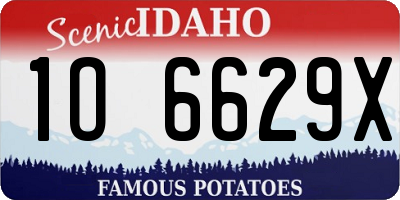 ID license plate 1O6629X