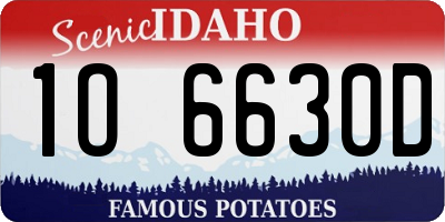 ID license plate 1O6630D