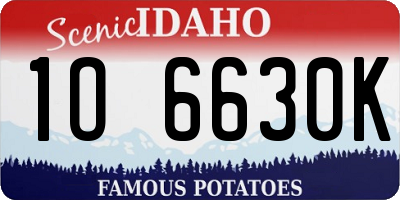 ID license plate 1O6630K
