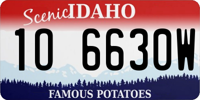 ID license plate 1O6630W