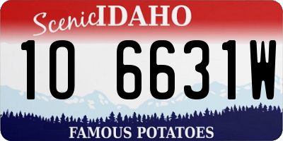 ID license plate 1O6631W