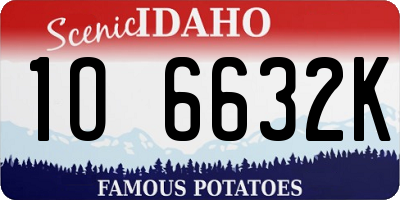 ID license plate 1O6632K