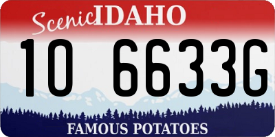 ID license plate 1O6633G