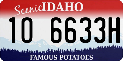 ID license plate 1O6633H