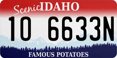 ID license plate 1O6633N
