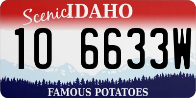 ID license plate 1O6633W