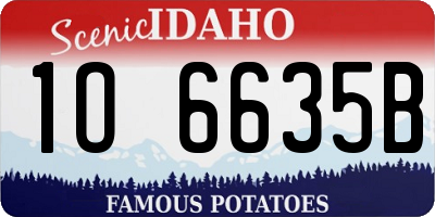 ID license plate 1O6635B