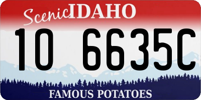 ID license plate 1O6635C