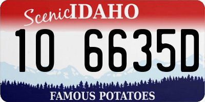 ID license plate 1O6635D