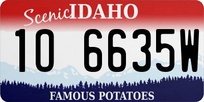 ID license plate 1O6635W