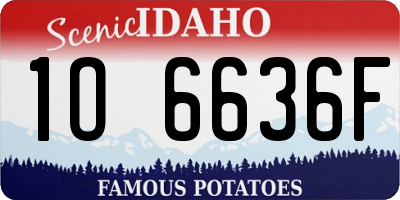 ID license plate 1O6636F