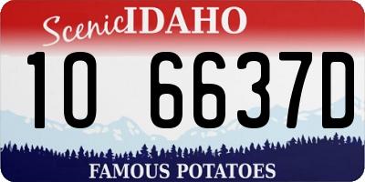 ID license plate 1O6637D