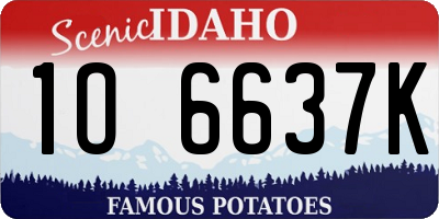 ID license plate 1O6637K