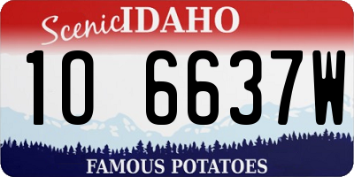 ID license plate 1O6637W