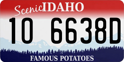 ID license plate 1O6638D