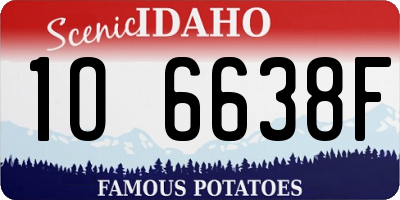 ID license plate 1O6638F