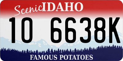 ID license plate 1O6638K