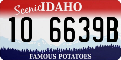 ID license plate 1O6639B