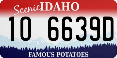 ID license plate 1O6639D