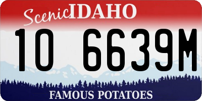ID license plate 1O6639M