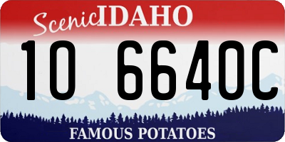 ID license plate 1O6640C