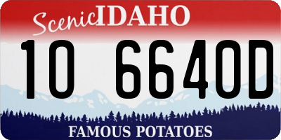 ID license plate 1O6640D