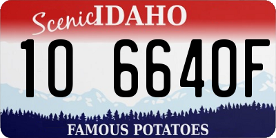 ID license plate 1O6640F