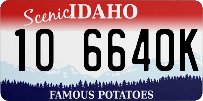 ID license plate 1O6640K