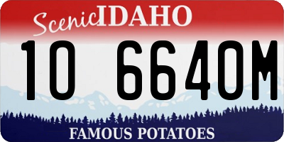 ID license plate 1O6640M