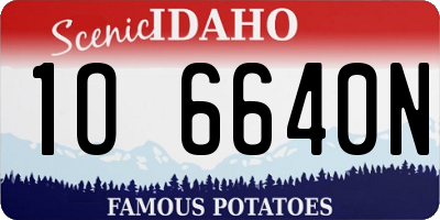 ID license plate 1O6640N