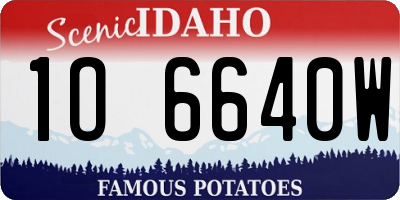 ID license plate 1O6640W