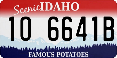 ID license plate 1O6641B