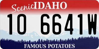 ID license plate 1O6641W