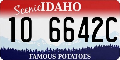 ID license plate 1O6642C