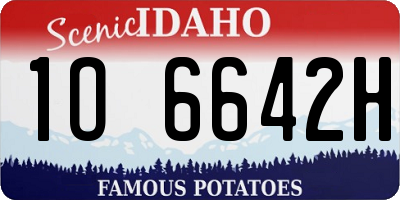 ID license plate 1O6642H