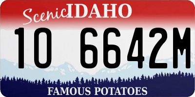 ID license plate 1O6642M