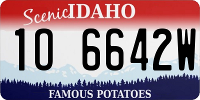 ID license plate 1O6642W