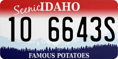ID license plate 1O6643S