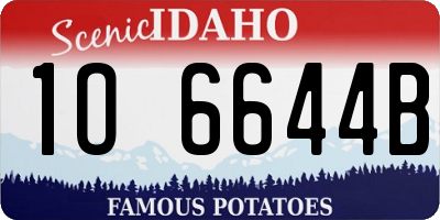 ID license plate 1O6644B