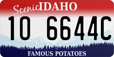 ID license plate 1O6644C