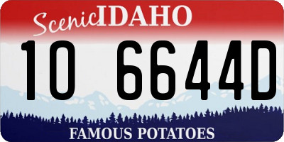 ID license plate 1O6644D