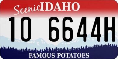 ID license plate 1O6644H